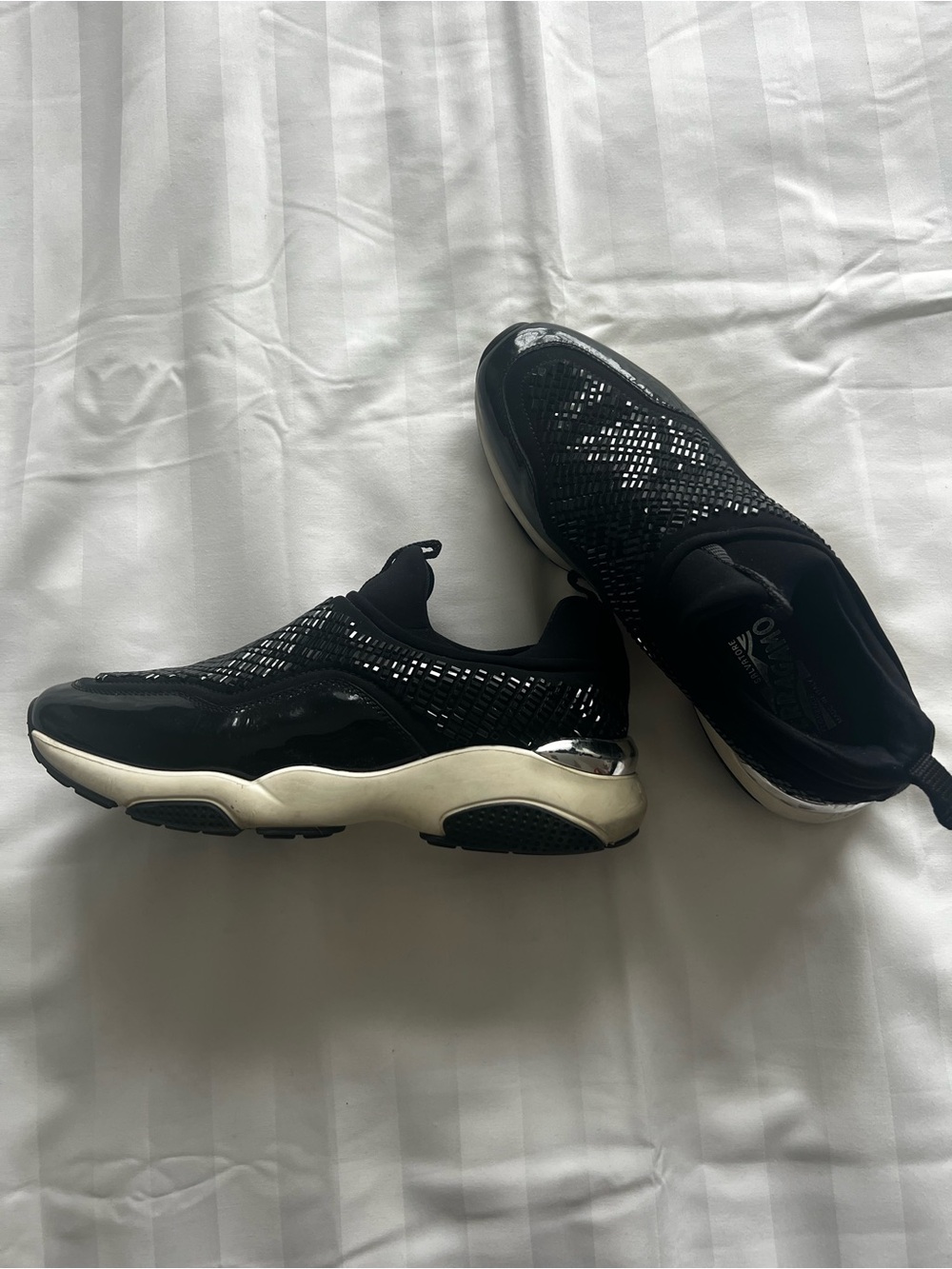 Salvatore Ferragamo Black Slip-On Sneakers